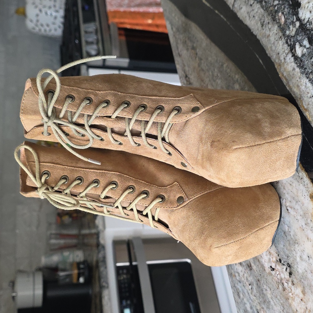 CLEAN Jeffery Campbell Freda Lace Up Boots Booties Size 10 - Picture 10 of 11